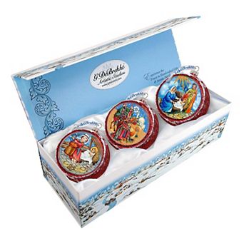 G.Debrekht Nativity Story Glass Ornament Set of 3 by G. DeBrekht DecorNativity Holiday Decor - 73750-S3