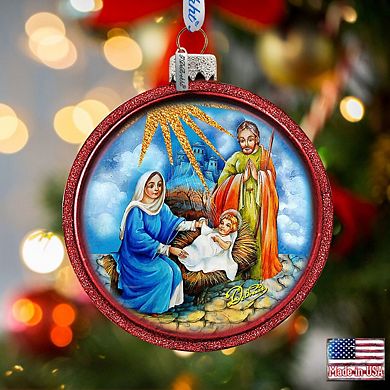 G.Debrekht Nativity Story Glass Ornament Set of 3 by G. DeBrekht DecorNativity Holiday Decor - 73750-S3