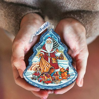 G.Debrekht Nordic Santa Tree Glass Christmas Ornament by G. DeBrekht Christmas Decor - 762-026