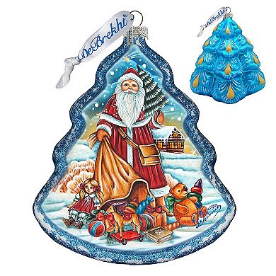 G.Debrekht Nordic Santa Tree Glass Christmas Ornament by G. DeBrekht Christmas Decor - 762-026