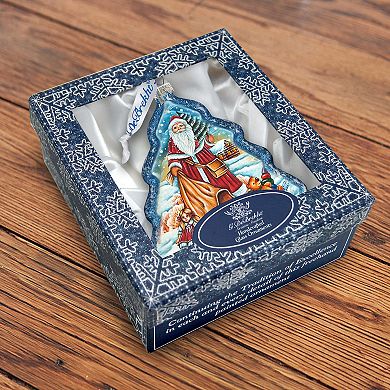 G.Debrekht Nordic Santa Tree Glass Christmas Ornament by G. DeBrekht Christmas Decor - 762-026