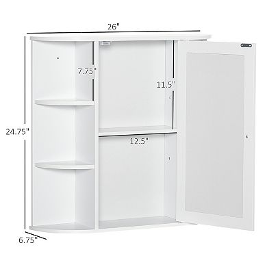 Over-the-sink Bathroom Storage Organizer Cabinet With Mirrored Door,shelves