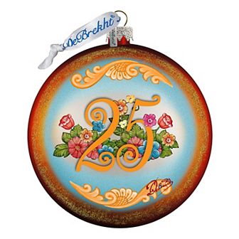 G.Debrekht 25th Anniversary Glass Christmas Ornament by G. DeBrekht Decor Christmas Decor - 744-018