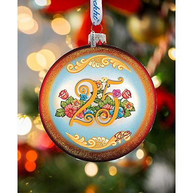 G.Debrekht 25th Anniversary Glass Christmas Ornament by G. DeBrekht Decor Christmas Decor - 744-018