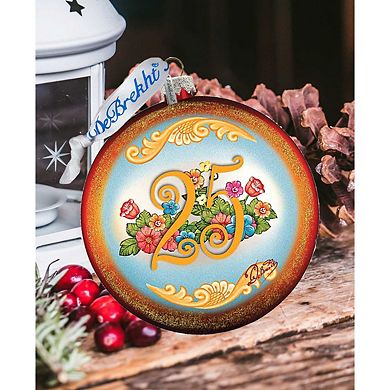 G.Debrekht 25th Anniversary Glass Christmas Ornament by G. DeBrekht Decor Christmas Decor - 744-018