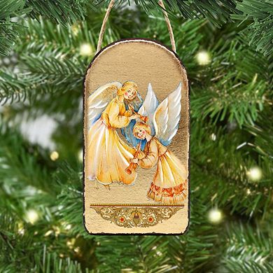 G.Debrekht Angels Watching Over You Religious Christian Sacred Icon Ornament Inspirational Icon Decor