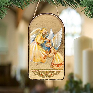 G.Debrekht Angels Watching Over You Religious Christian Sacred Icon Ornament Inspirational Icon Decor