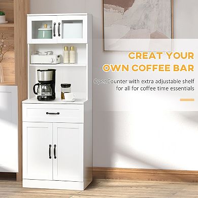 HOMCOM Kitchen Storage Cabinet, Pantry Organizer with 4 Doors,