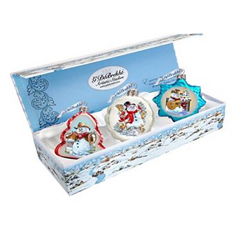 Designocracy Snowy Mercury Glass Ornaments by G. DeBrekht Coastal Holiday Decor