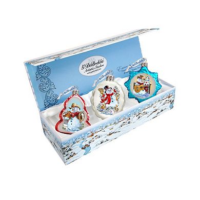 Designocracy Snowy Mercury Glass Ornaments by G. DeBrekht Coastal Holiday Decor