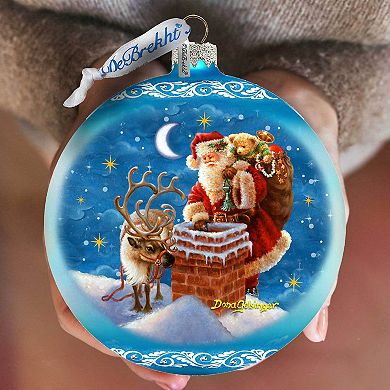 Christmas Arrival Lg Glass Christmas Ornament in Blue by Gelsinger