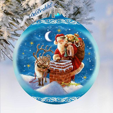 Christmas Arrival Lg Glass Christmas Ornament in Blue by Gelsinger