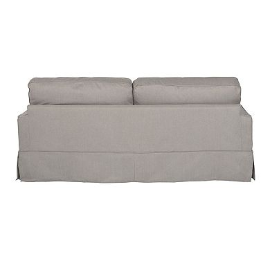 Sunset Trading Americana Box Cushion Sofa Slipcover  Performance Fabric  Gray