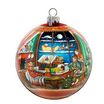 Christmas Arrival Up Up and Away Glass Christmas Ornament Limited Edition by G. DeBrekht