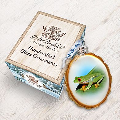 Designocracy Frog Mercury Glass Ornament by G. DeBrekht Wildlife Holiday Decor