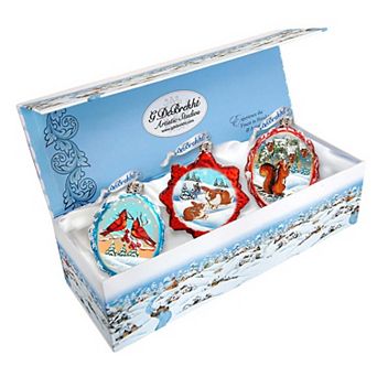 Designocracy Under and Over the Sea Mercury Glass Ornaments Set of 3 by G. DeBrekht Wildlife Holiday Decor