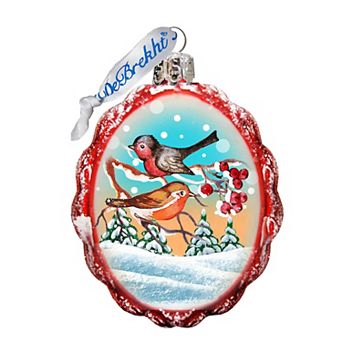 Designocracy Singing Birds Mercury Glass Ornament by G. DeBrekht Wildlife Holiday Decor