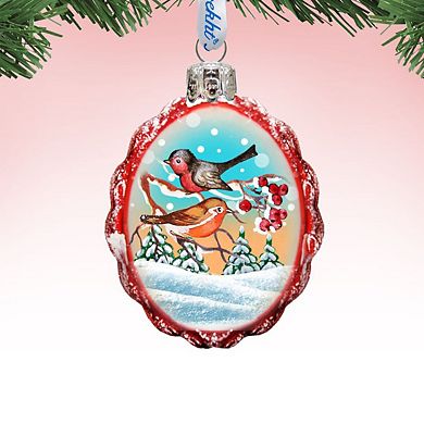 Designocracy Singing Birds Mercury Glass Ornament by G. DeBrekht Wildlife Holiday Decor