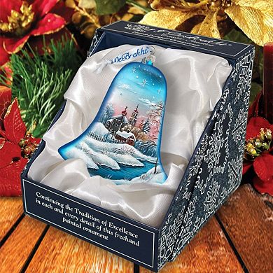 G.Debrekht Winter Landscape Bell Glass Ornament by G. DeBrekht Decor Christmas Decor - 73181