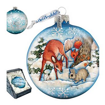G.Debrekht Forest Fends Ball Glass Ornament by G. DeBrekht DecorWildlife Holiday Decor - 73412