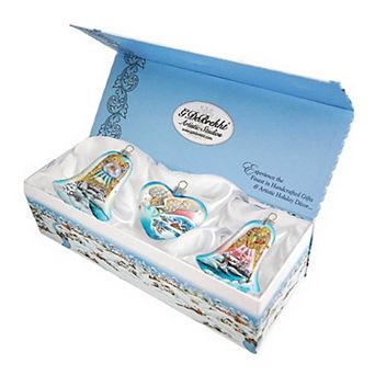 G.Debrekht Angels Glass Ornament Set of 3 by G. DeBrekht DecorNativity Holiday Decor - 73160-B3