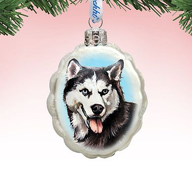 Designocracy Siberian Husky Mercury Glass Ornament by G. DeBrekht Pets Dog and Cats Decor