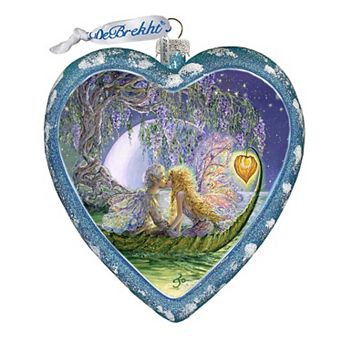 Wisteria Moon Heart Glass Ornament Limited Edition by Josephine Wall