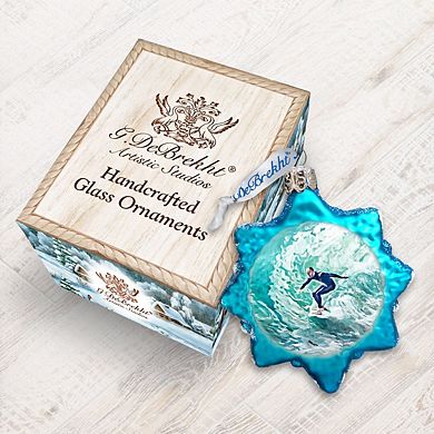 Designocracy Surfers Mercury Glass Ornament by G. DeBrekht Coastal Holiday Decor