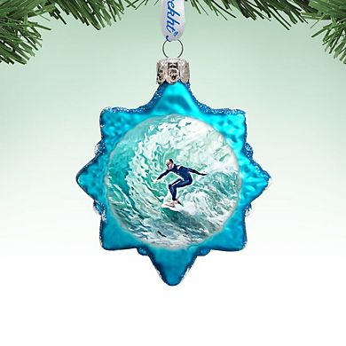 Designocracy Surfers Mercury Glass Ornament by G. DeBrekht Coastal Holiday Decor