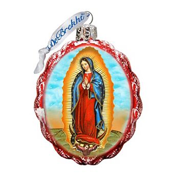 Designocracy Lady of Guadalupe Mercury Glass Ornament by G. DeBrekht Nativity Holiday Decor
