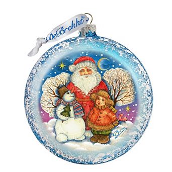 G.Debrekht Snow Fun Santa Glass Christmas Ornament by G. DeBrekht Christmas Decor - 744-039