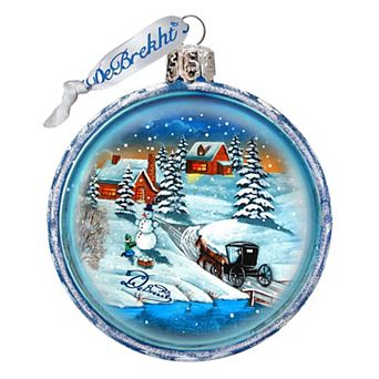G.Debrekht Vintage Winter Village Glass Ornament by G. DeBrekht Decor Christmas Decor - 73368C