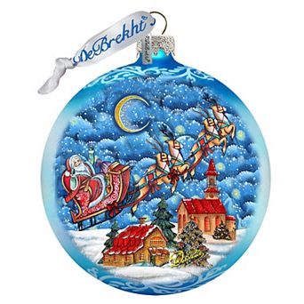 Sleighing in the Night Skies Glass Ornament Limited Edition by G. DeBrekht
