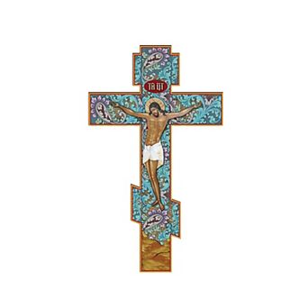 G.Debrekht Gold Plated Jesus Wooden Cross Wall Art by Museum Icons Inspirational Icon Decor - 88158