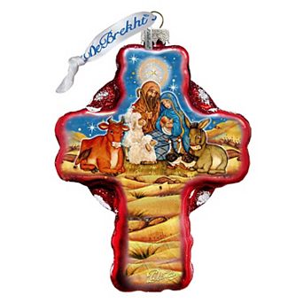 G.Debrekht Nativity Cross Glass Ornament Holiday Splendor by Debrekht 758-018
