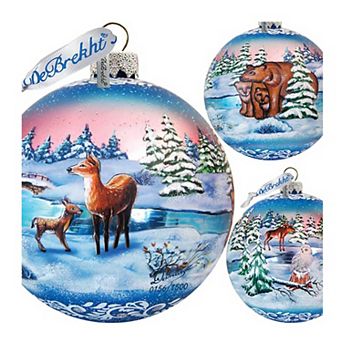 Snowy Night Ball Glass Ornament Limited Edition by G. DeBrekht