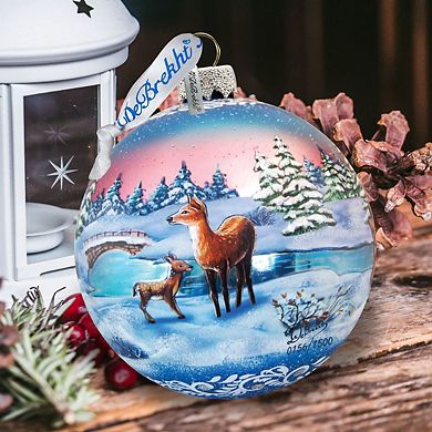 Snowy Night Ball Glass Ornament Limited Edition by G. DeBrekht