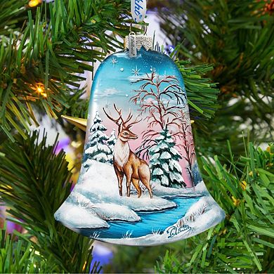 G.Debrekht Winter Bells Glass Ornament Set of 3 by G. DeBrekht Decor Christmas Decor - 73180-B3