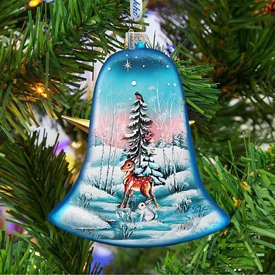 G.Debrekht Winter Bells Glass Ornament Set of 3 by G. DeBrekht Decor Christmas Decor - 73180-B3