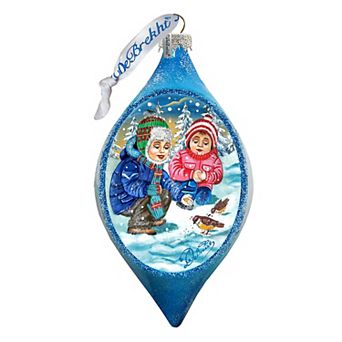 G.Debrekht Feeding the Bird Glass Ornament by G. DeBrekht - 757-039