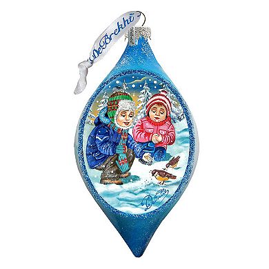 G.Debrekht Feeding the Bird Glass Ornament by G. DeBrekht - 757-039