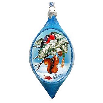 G.Debrekht Squirrel and Birds Ball Glass Ornament by G. DeBrekht - 73451