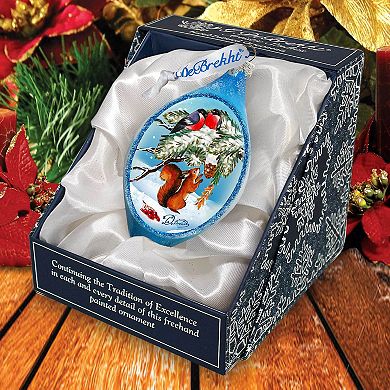 G.Debrekht Squirrel and Birds Ball Glass Ornament by G. DeBrekht - 73451