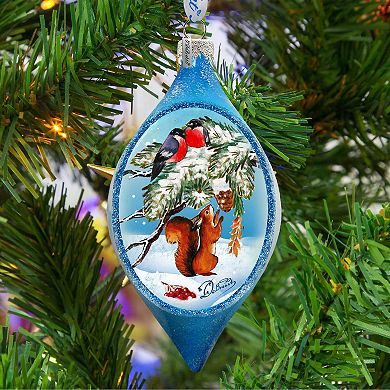 G.Debrekht Squirrel and Birds Ball Glass Ornament by G. DeBrekht - 73451