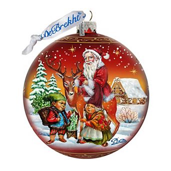 Vintage Sleigh Ride in Red Glass Ornament Limited Edition by G. DeBrekht