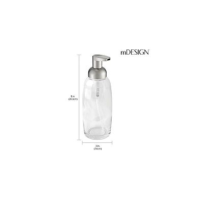 mDesign Glass Refillable Foam Soap Dispenser - 2 Pack - Clear/Brushed