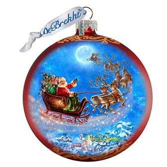 G.Debrekht Santa Magical Flight Glass Ornament by D. Gelsinger Christmas Decor - 71116-1314