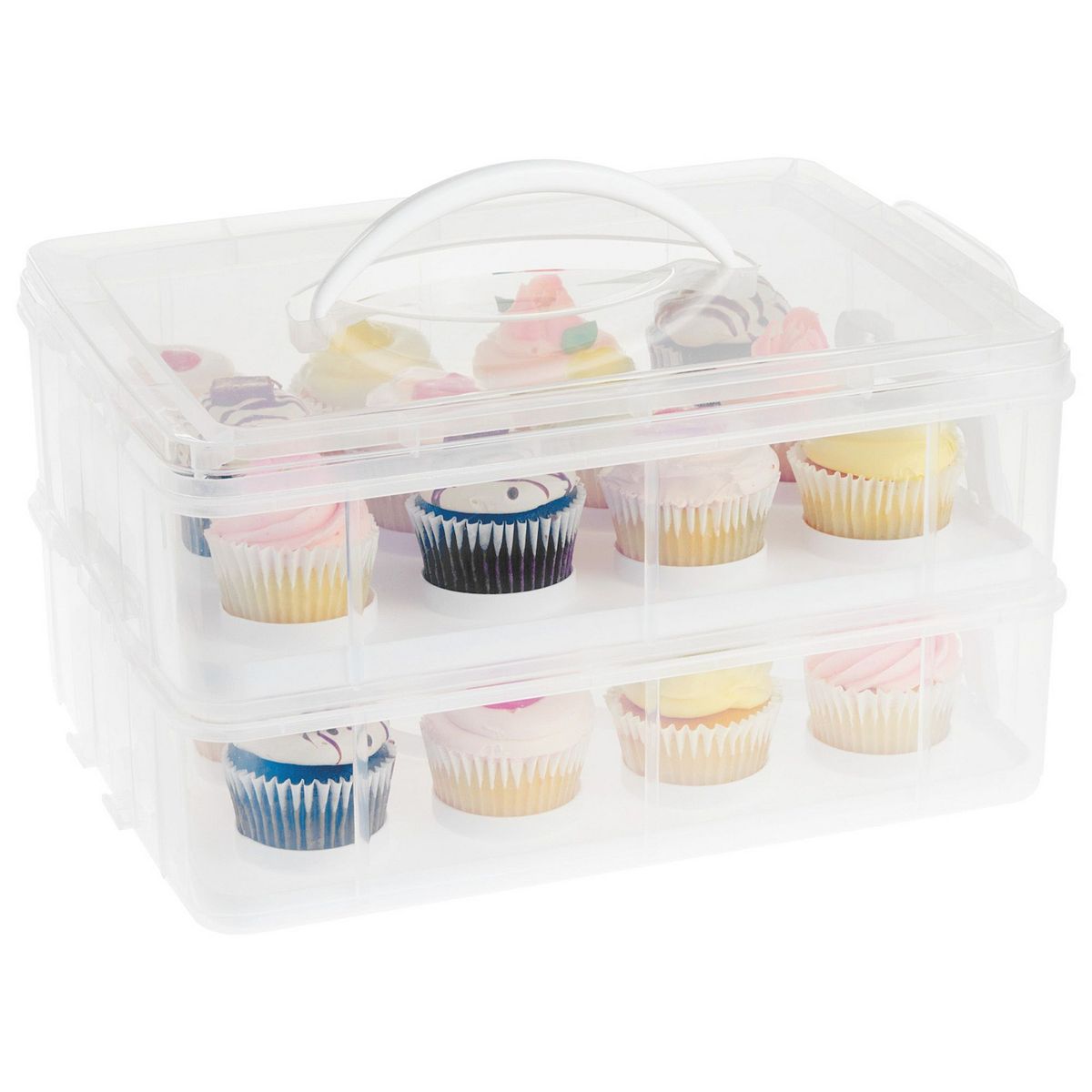 Cupcake Carrier with Lid and Handle Mini Cake Container Holder for 24 Cupcakes