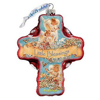 G.Debrekht Little Blessings Icon Cross Glass Ornament by D. Gelsinger DecorNativity Holiday Decor - 758-023-DG