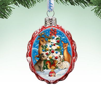 Designocracy Christmas At the Forest Mercury Glass Christmas Ornament by G. DeBrekht Christmas Decor